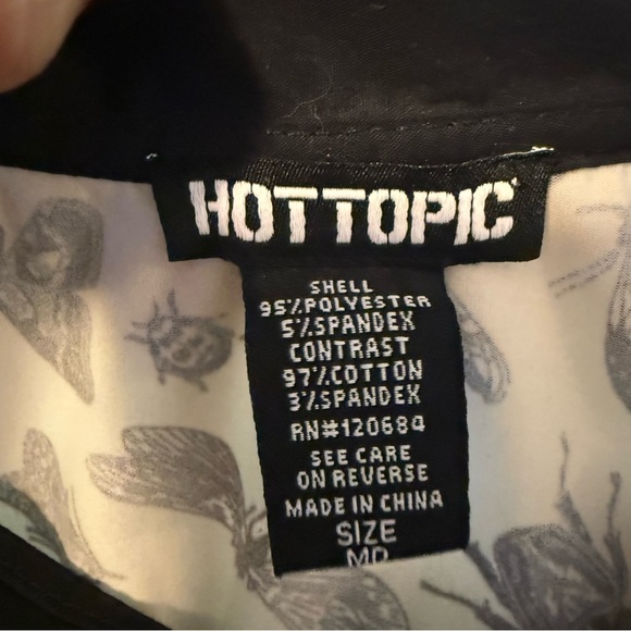 Hot Topic Black & White Tiered Collared Lace Trim Bug Mini Dress M Gothic Witchy - Picture 7 of 15